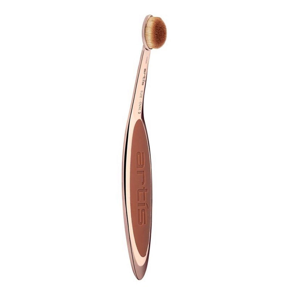 Artis Rose Gold Finish Oval 3 Makeup Brush